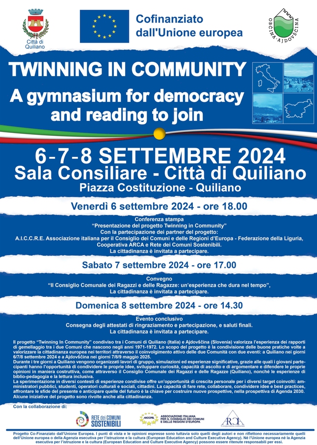 Twinning In Community 6-7-8 settembre 2024